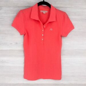 NWT Aeropostale Neon Coral Pink button Collared shirt Small 90s Style Tank Layer